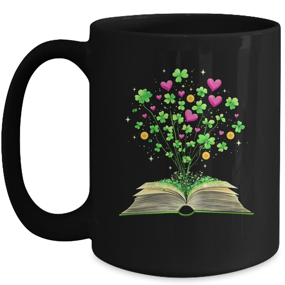 St Patricks Day Book Lover Librarian Shamrock Author Teacher Mug | teecentury