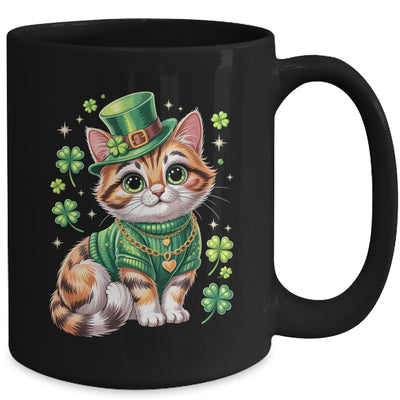 St Patricks Day Cat Leprechaun Hat Shamrock Cute Women Girls Mug | teecentury