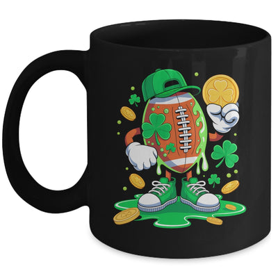 St Patricks Day Football Drip Shamrock Boys Men Sports Mug | teecentury