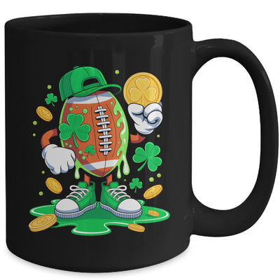 St Patricks Day Football Drip Shamrock Boys Men Sports Mug | teecentury