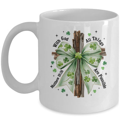 St Patricks Day God Christian Cross Coquette Bow Lucky Happy Mug | teecentury