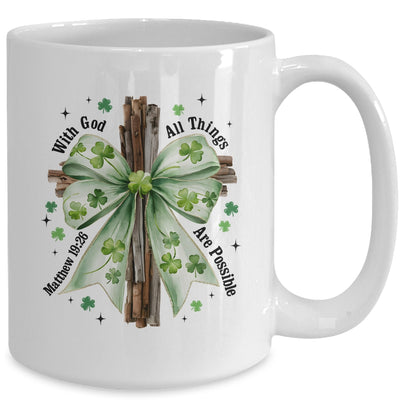 St Patricks Day God Christian Cross Coquette Bow Lucky Happy Mug | teecentury