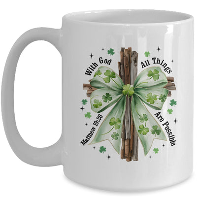 St Patricks Day God Christian Cross Coquette Bow Lucky Happy Mug | teecentury