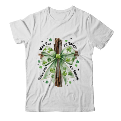 St Patricks Day God Christian Cross Coquette Bow Lucky Happy Shirt & Sweatshirt | teecentury