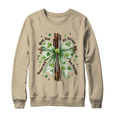 St Patricks Day God Christian Cross Coquette Bow Lucky Happy Shirt & Sweatshirt | teecentury