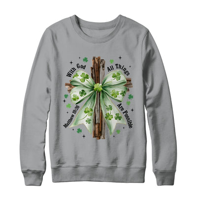 St Patricks Day God Christian Cross Coquette Bow Lucky Happy Shirt & Sweatshirt | teecentury
