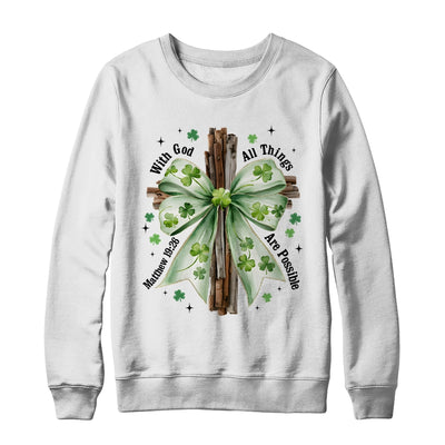 St Patricks Day God Christian Cross Coquette Bow Lucky Happy Shirt & Sweatshirt | teecentury
