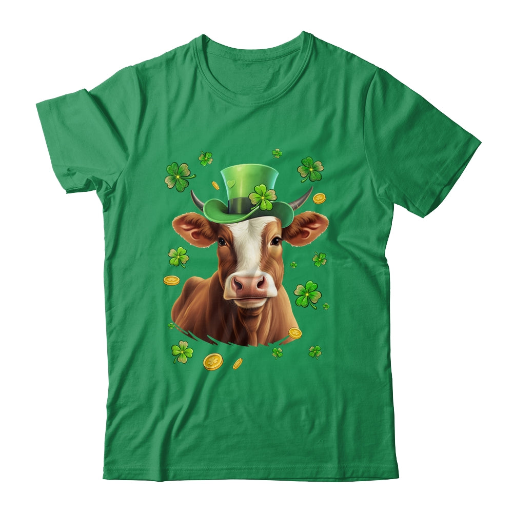 St Patricks Day Leprechaun Cow Shamrock Cow Lover Irish Shirt & Hoodie | teecentury