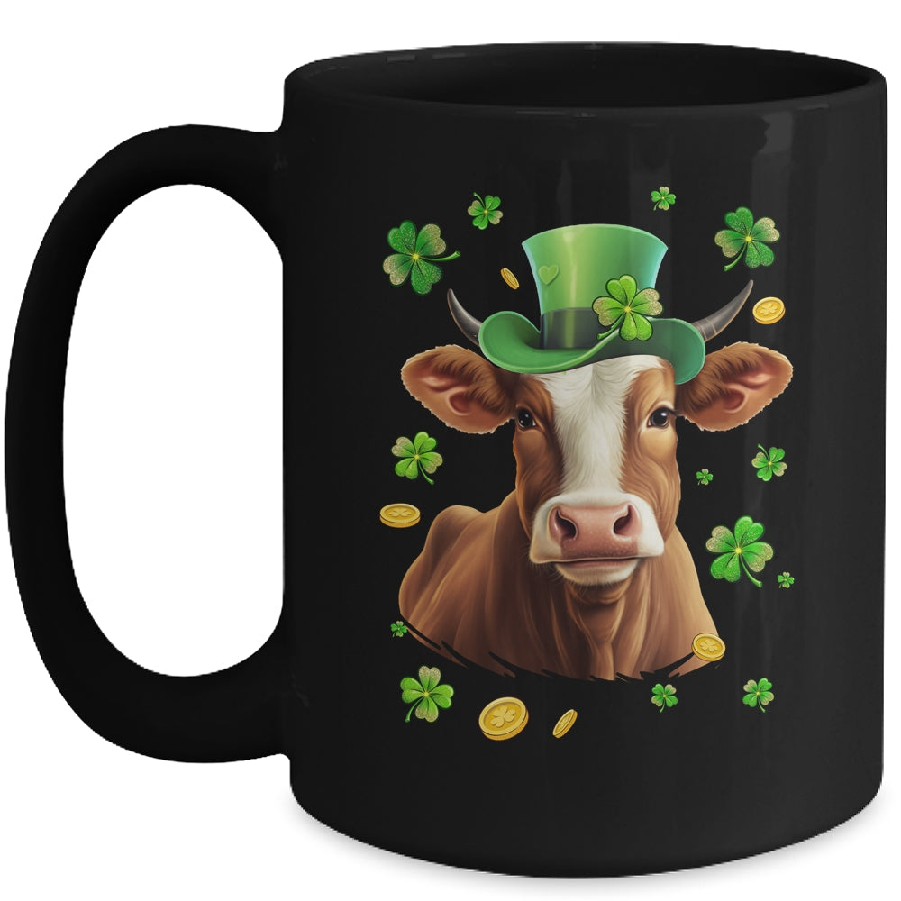 St Patricks Day Leprechaun Cow Shamrock Cow Lover Irish Mug | teecentury
