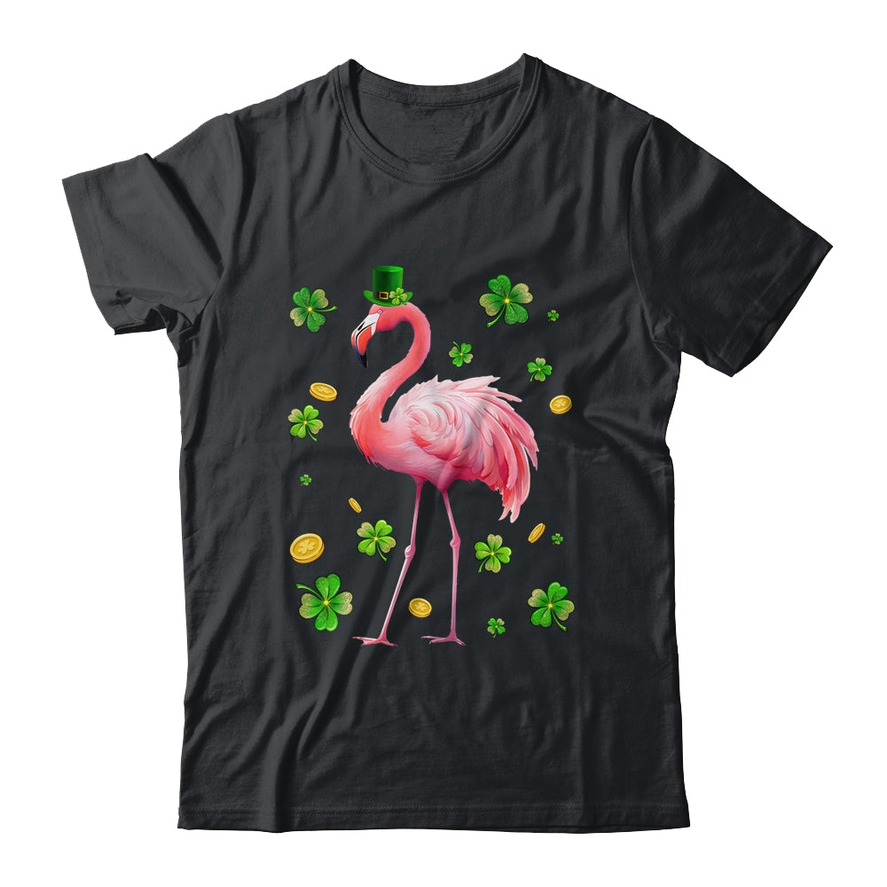 St Patricks Day Leprechaun Flamingo Shamrock Lover Irish Shirt & Hoodie | teecentury