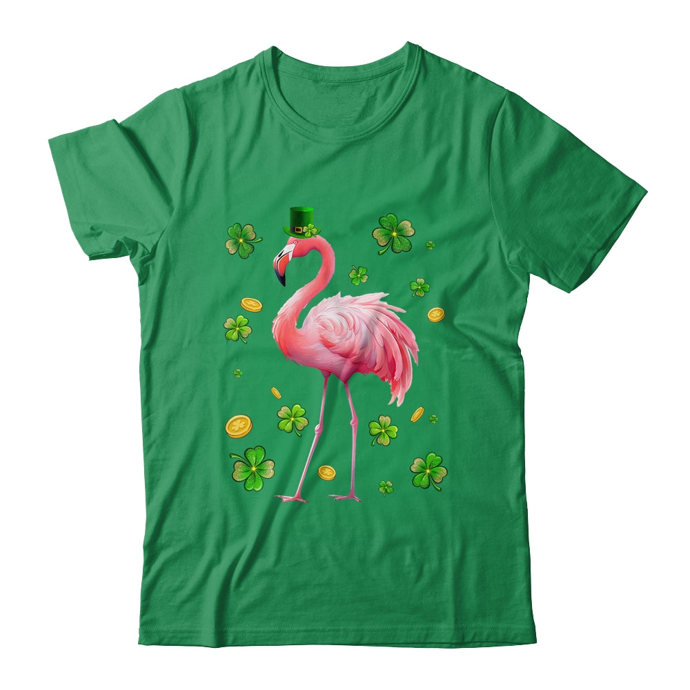 St Patricks Day Leprechaun Flamingo Shamrock Lover Irish Shirt & Hoodie | teecentury