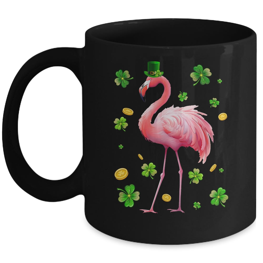 St Patricks Day Leprechaun Flamingo Shamrock Lover Irish Mug | teecentury
