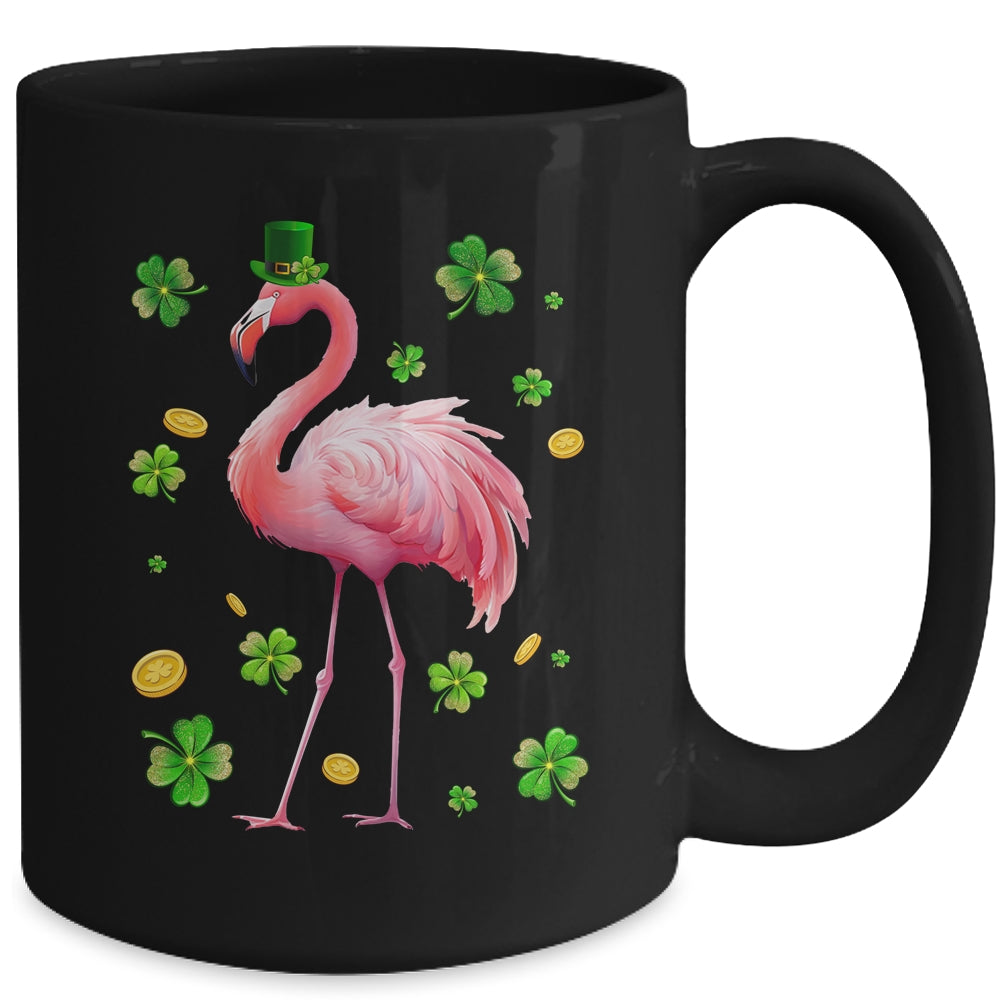 St Patricks Day Leprechaun Flamingo Shamrock Lover Irish Mug | teecentury