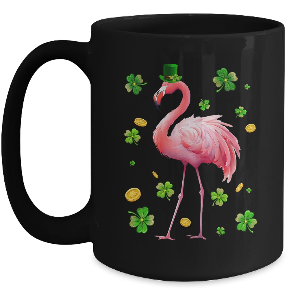 St Patricks Day Leprechaun Flamingo Shamrock Lover Irish Mug | teecentury