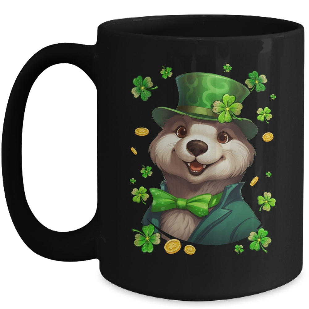 St Patricks Day Leprechaun Otter Shamrock Otter Lover Irish Mug | teecentury