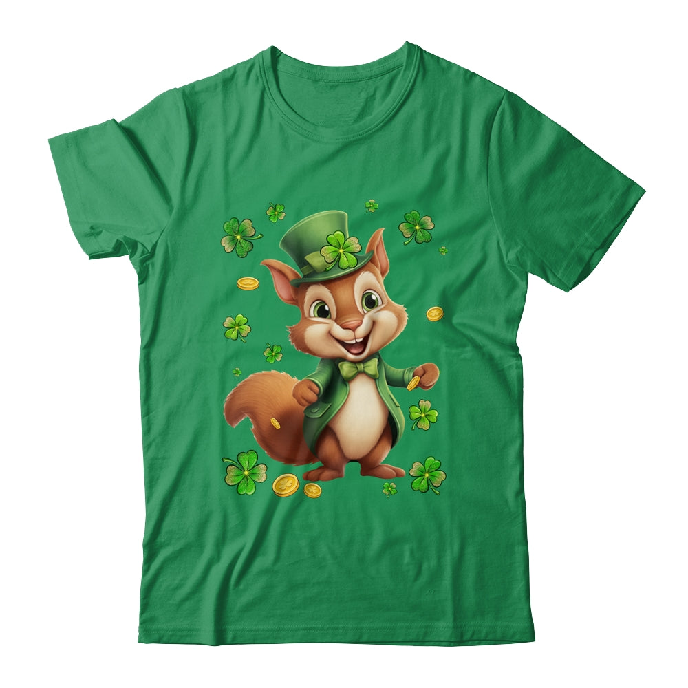 St Patricks Day Leprechaun Squirrel Shamrock Lover Irish Shirt & Hoodie | teecentury