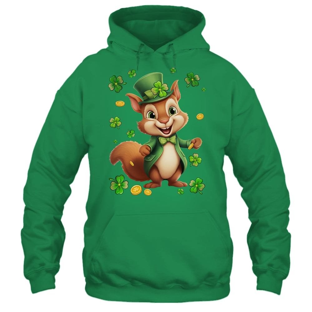 St Patricks Day Leprechaun Squirrel Shamrock Lover Irish Shirt & Hoodie | teecentury