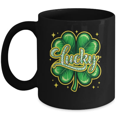 St Patricks Day Lucky Leopard Shamrock Blessed Vibes Mug | teecentury