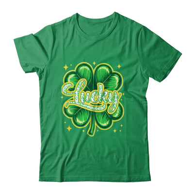 St Patricks Day Lucky Leopard Shamrock Blessed Vibes Shirt & Hoodie | teecentury
