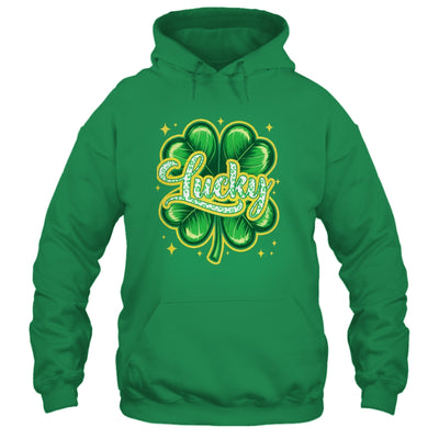 St Patricks Day Lucky Leopard Shamrock Blessed Vibes Shirt & Hoodie | teecentury