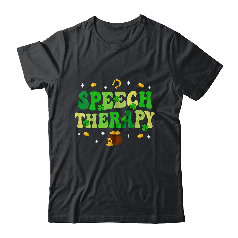 St Patricks Day Retro Speech Therapy SLP Therapist Groovy Shirt & Hoodie | teecentury