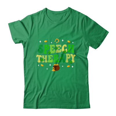St Patricks Day Retro Speech Therapy SLP Therapist Groovy Shirt & Hoodie | teecentury