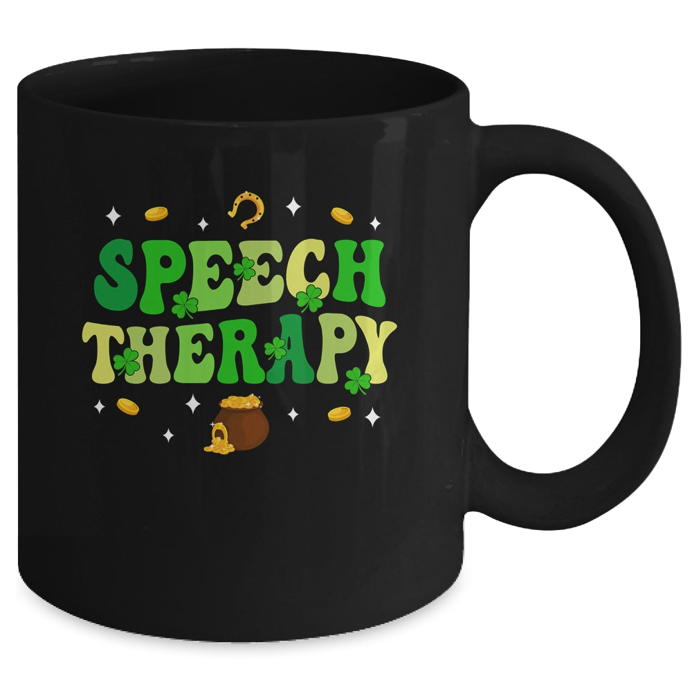 St Patricks Day Retro Speech Therapy SLP Therapist Groovy Mug | teecentury