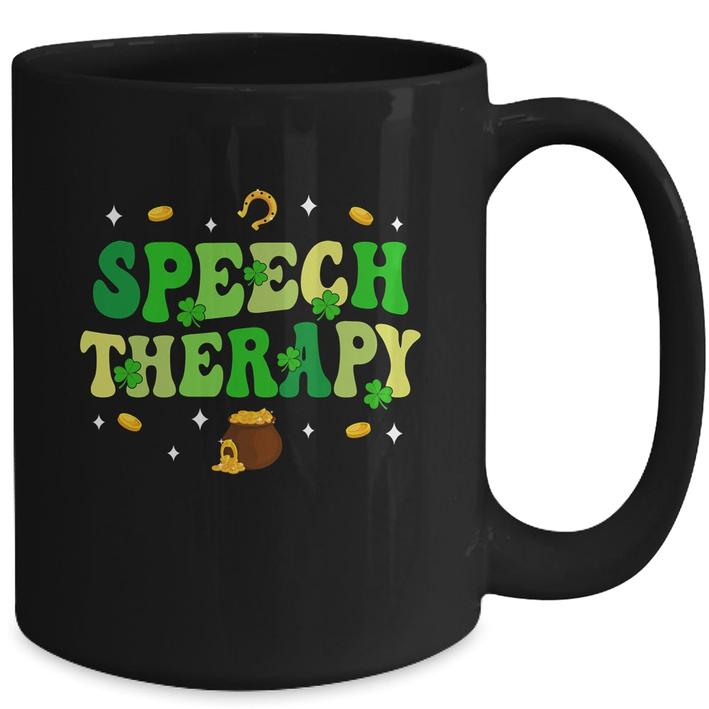 St Patricks Day Retro Speech Therapy SLP Therapist Groovy Mug | teecentury