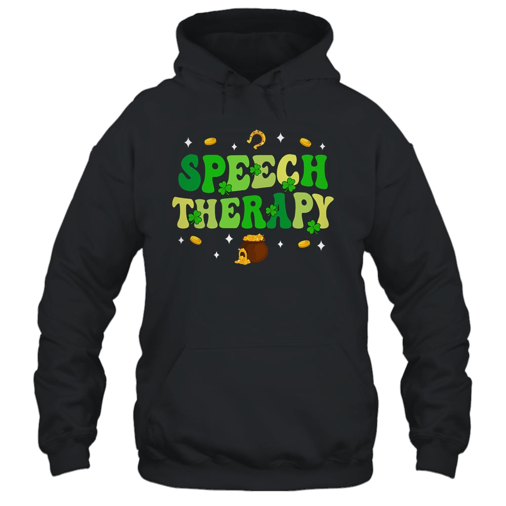 St Patricks Day Retro Speech Therapy SLP Therapist Groovy Shirt & Hoodie | teecentury