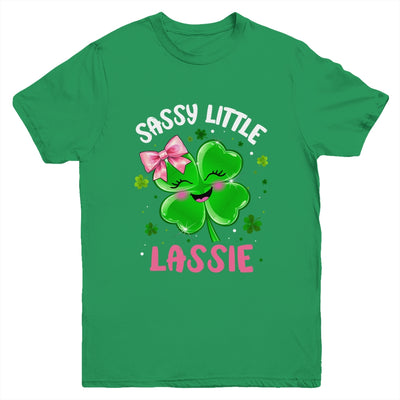 St Patricks Day Sassy Little Lassie Funny Kids Girl Youth Shirt | teecentury