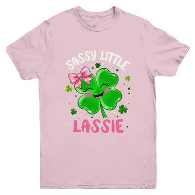 St Patricks Day Sassy Little Lassie Funny Kids Girl Youth Shirt | teecentury