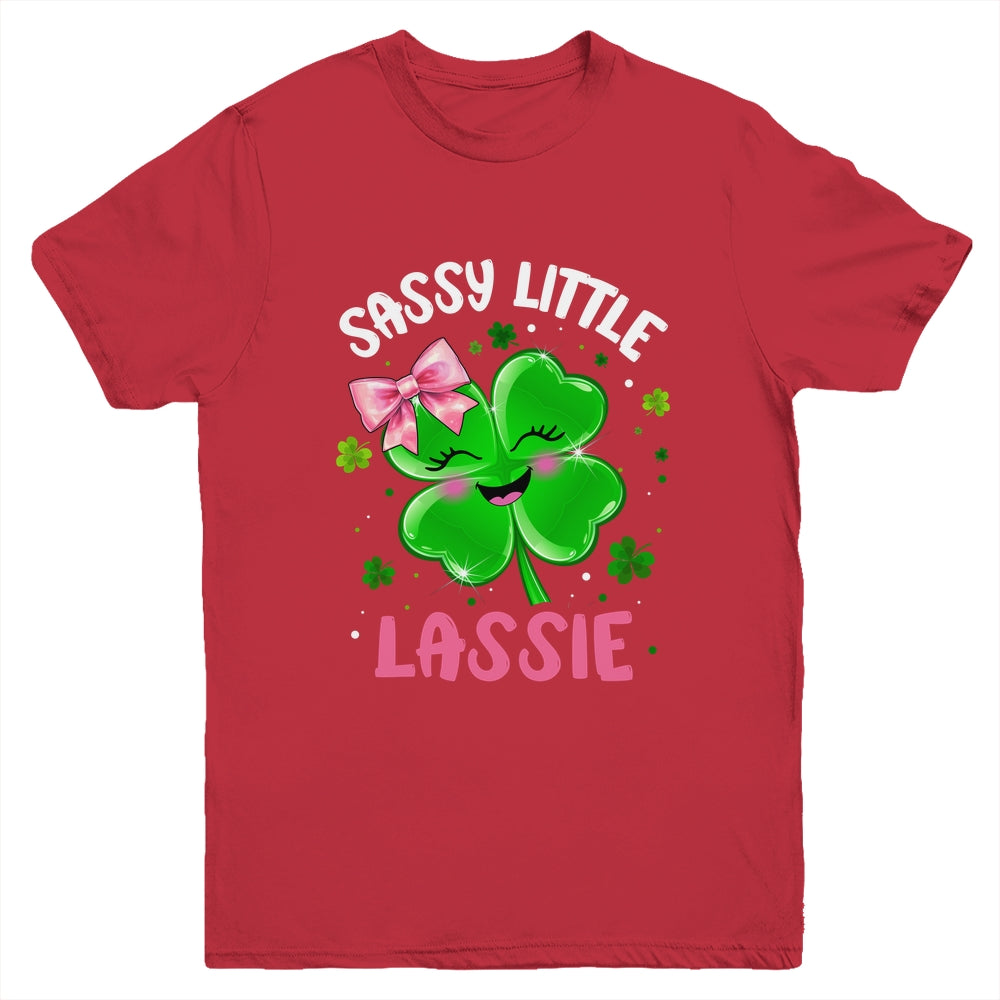 St Patricks Day Sassy Little Lassie Funny Kids Girl Youth Shirt | teecentury