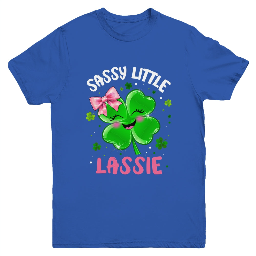St Patricks Day Sassy Little Lassie Funny Kids Girl Youth Shirt | teecentury