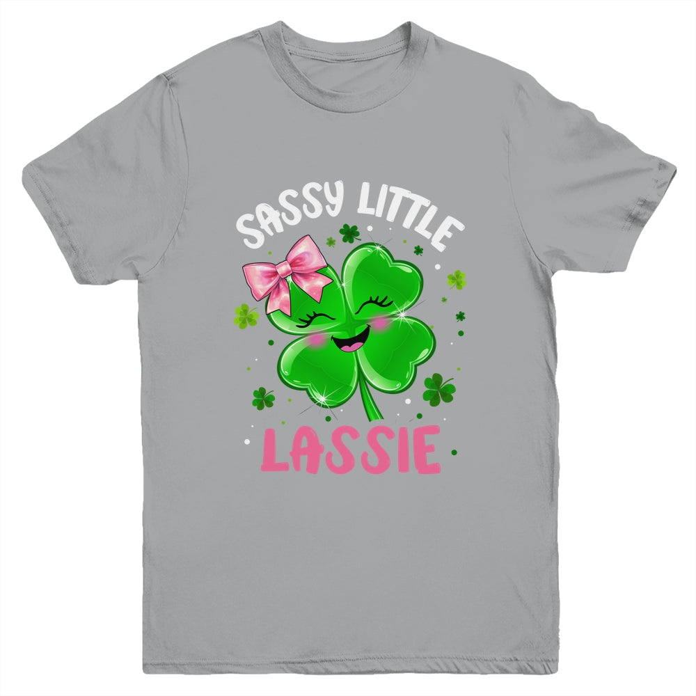 St Patricks Day Sassy Little Lassie Funny Kids Girl Youth Shirt | teecentury