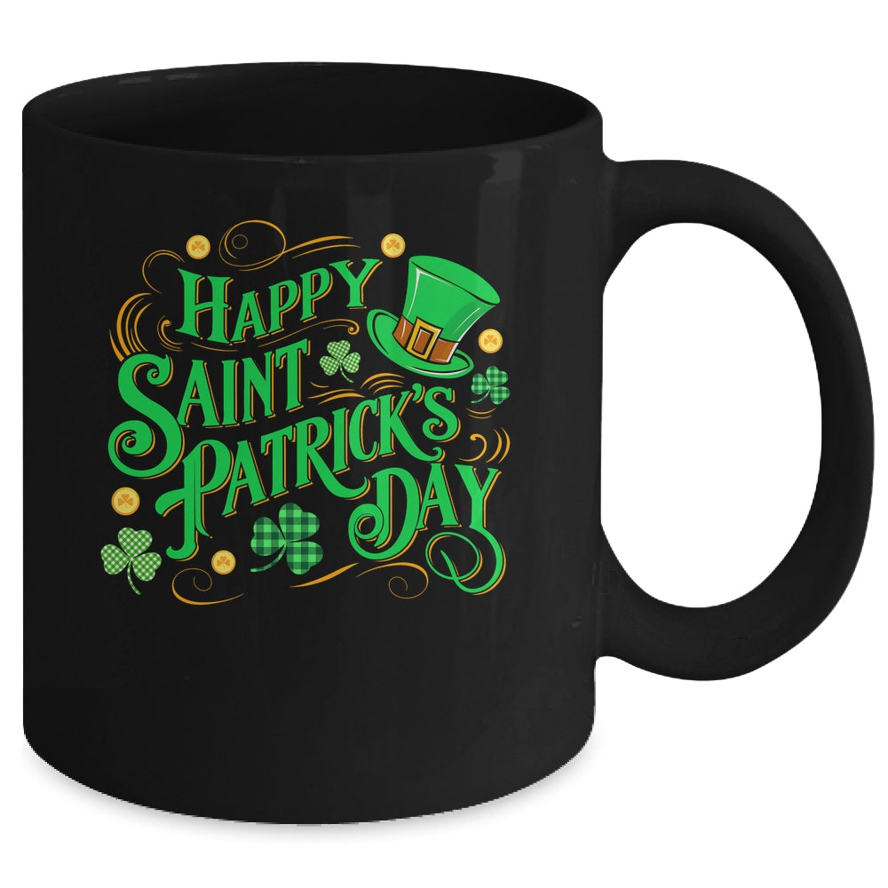 St Patricks Shamrock Happy Saint Patricks Day Men Dad Kids Mug | teecentury