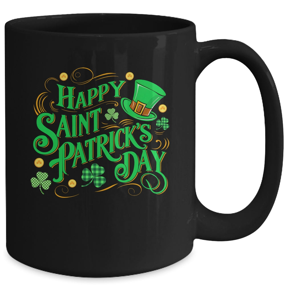 St Patricks Shamrock Happy Saint Patricks Day Men Dad Kids Mug | teecentury