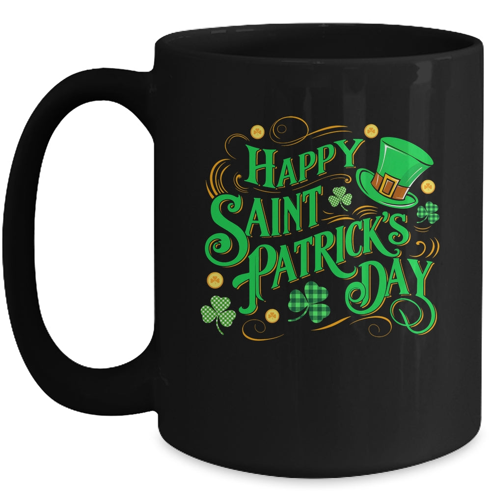 St Patricks Shamrock Happy Saint Patricks Day Men Dad Kids Mug | teecentury