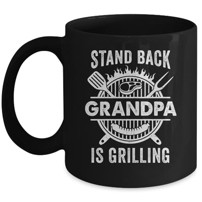 Stand Back Grandpa Is Grilling Funny BBQ Fathers Day Mug | teecentury