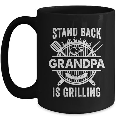 Stand Back Grandpa Is Grilling Funny BBQ Fathers Day Mug | teecentury