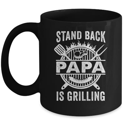 Stand Back Papa Is Grilling Funny BBQ Fathers Day Mug | teecentury