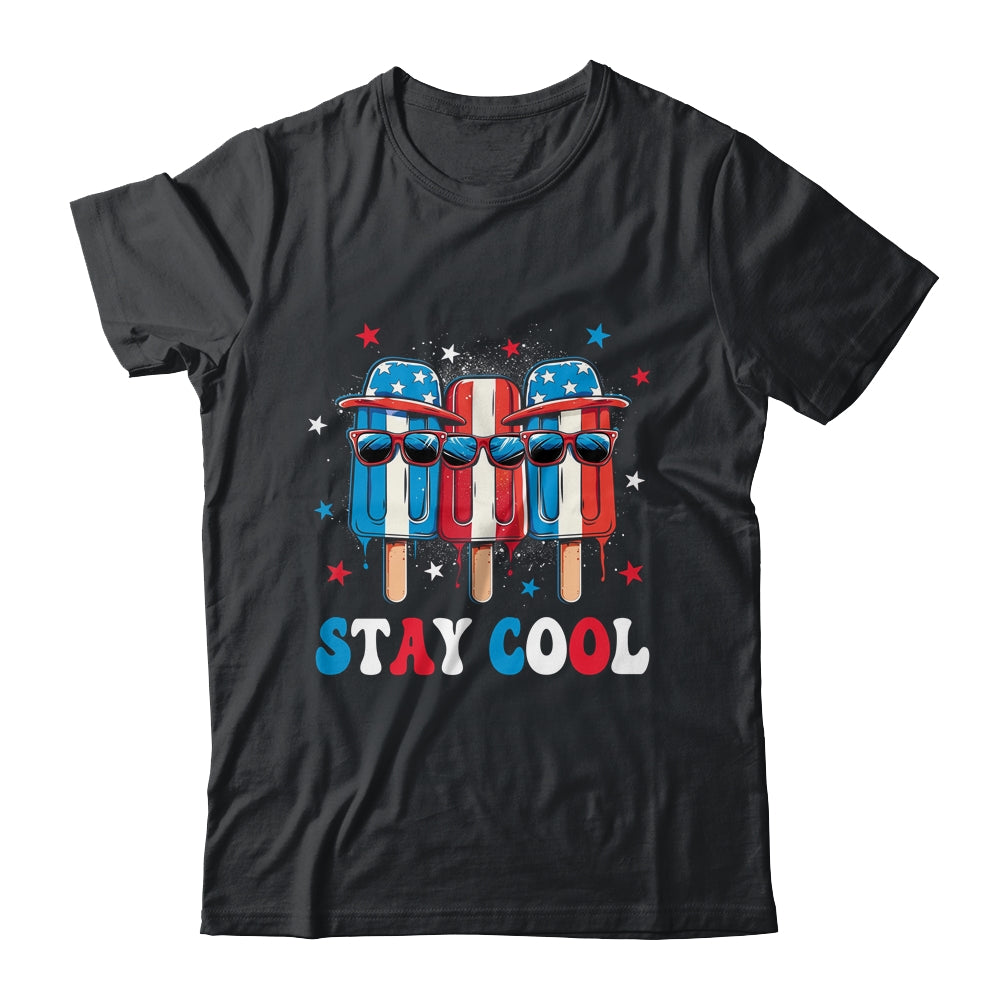 Stay Cool 4th July Boys Men Popsicle USA Flag American Shirt & Tank Top | teecentury