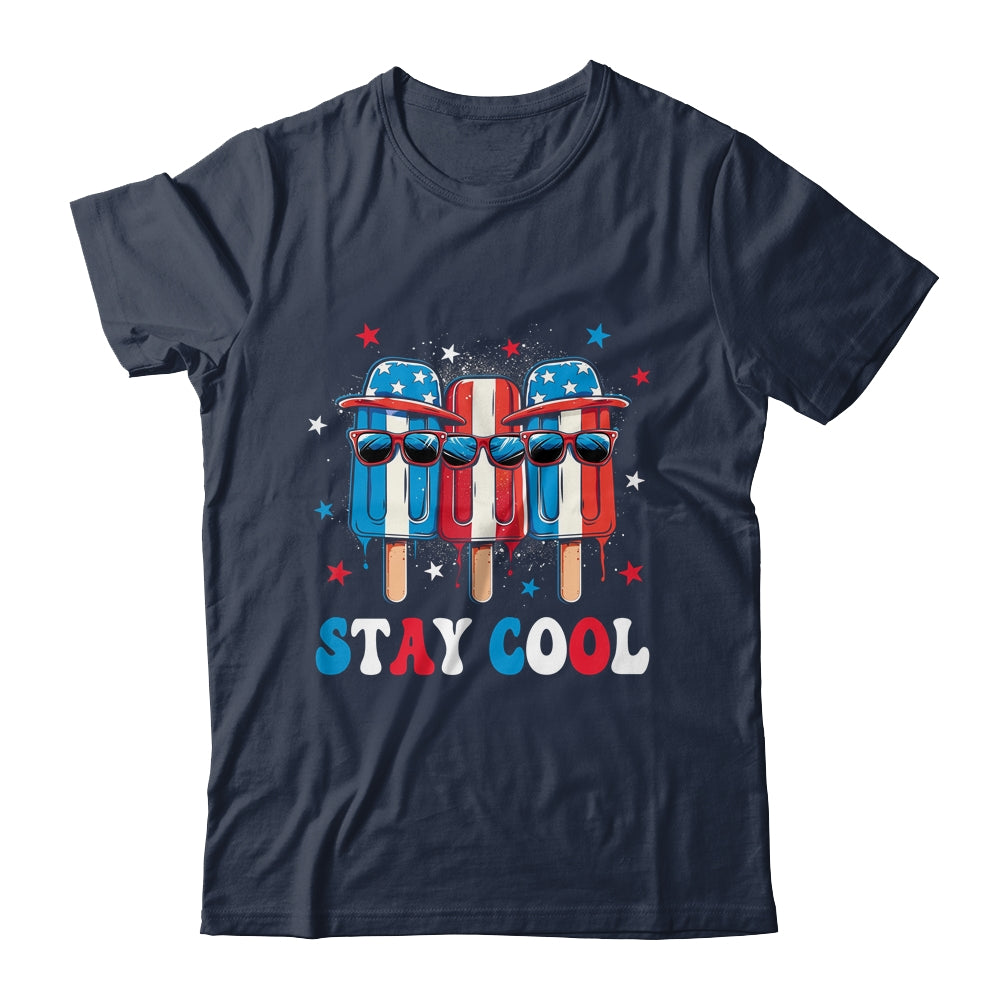 Stay Cool 4th July Boys Men Popsicle USA Flag American Shirt & Tank Top | teecentury