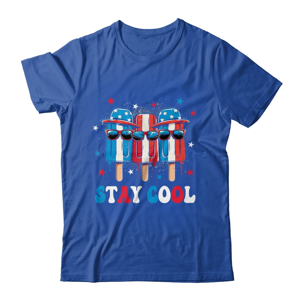 Stay Cool 4th July Boys Men Popsicle USA Flag American Shirt & Tank Top | teecentury