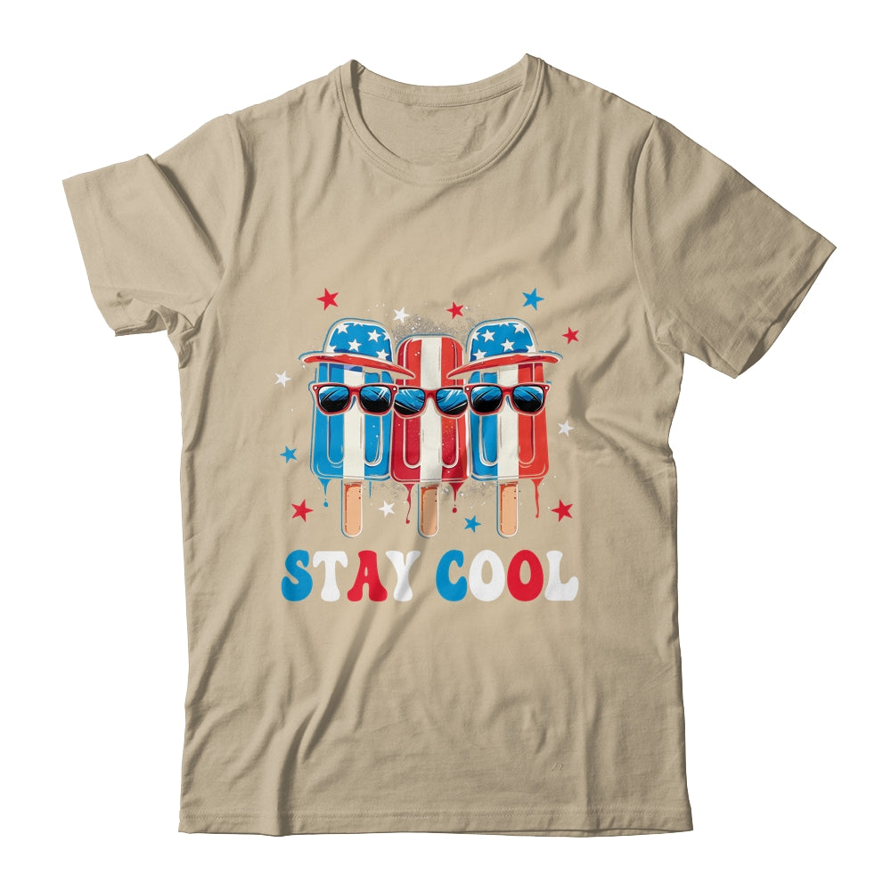 Stay Cool 4th July Boys Men Popsicle USA Flag American Shirt & Tank Top | teecentury