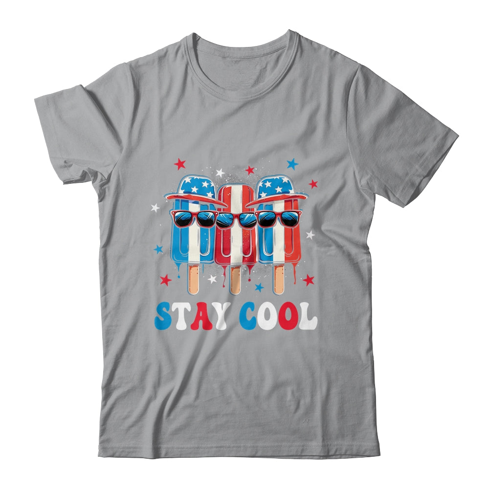 Stay Cool 4th July Boys Men Popsicle USA Flag American Shirt & Tank Top | teecentury