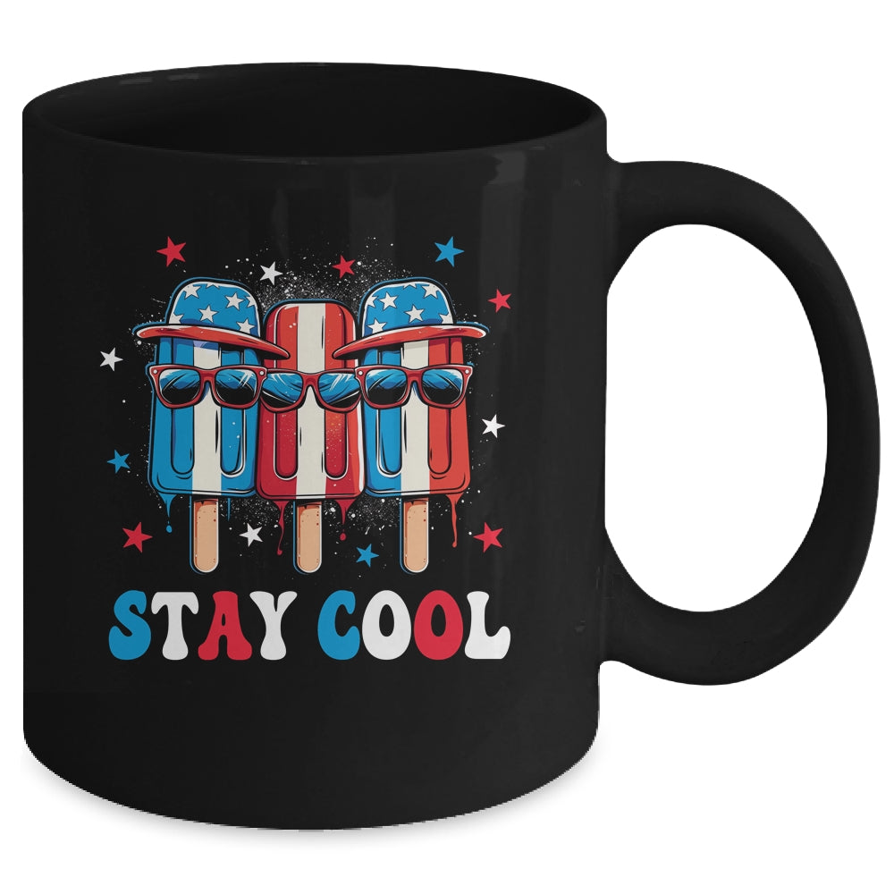 Stay Cool 4th July Boys Men Popsicle USA Flag American Mug | teecentury