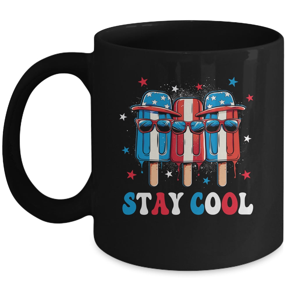 Stay Cool 4th July Boys Men Popsicle USA Flag American Mug | teecentury