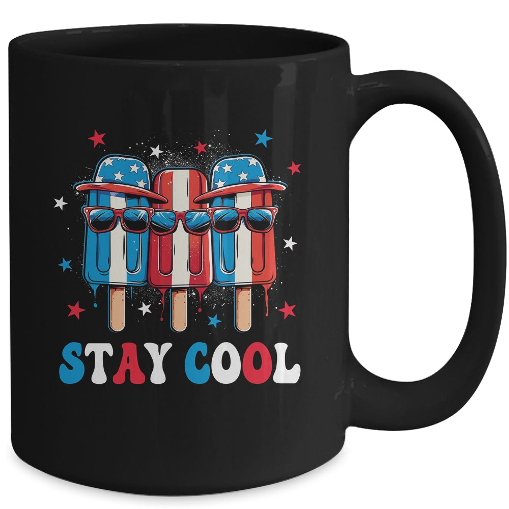 Stay Cool 4th July Boys Men Popsicle USA Flag American Mug | teecentury