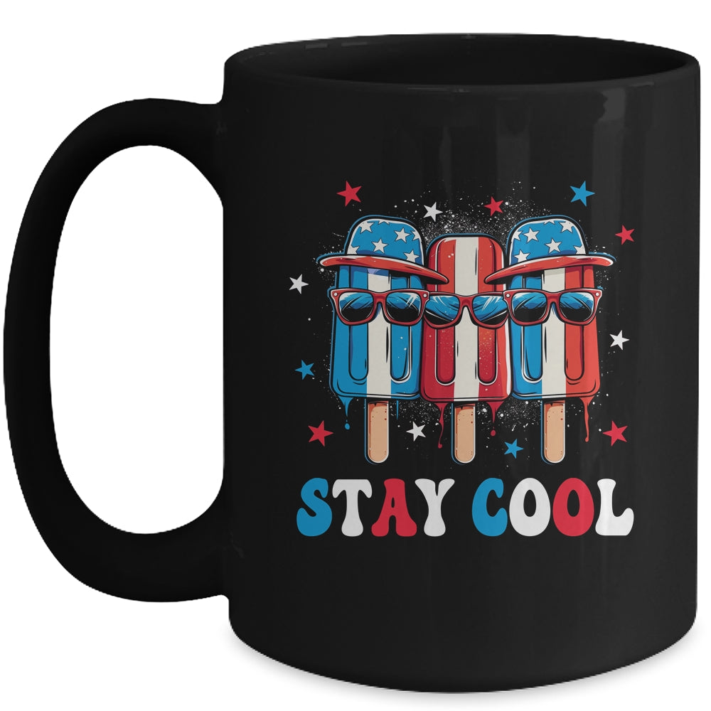 Stay Cool 4th July Boys Men Popsicle USA Flag American Mug | teecentury