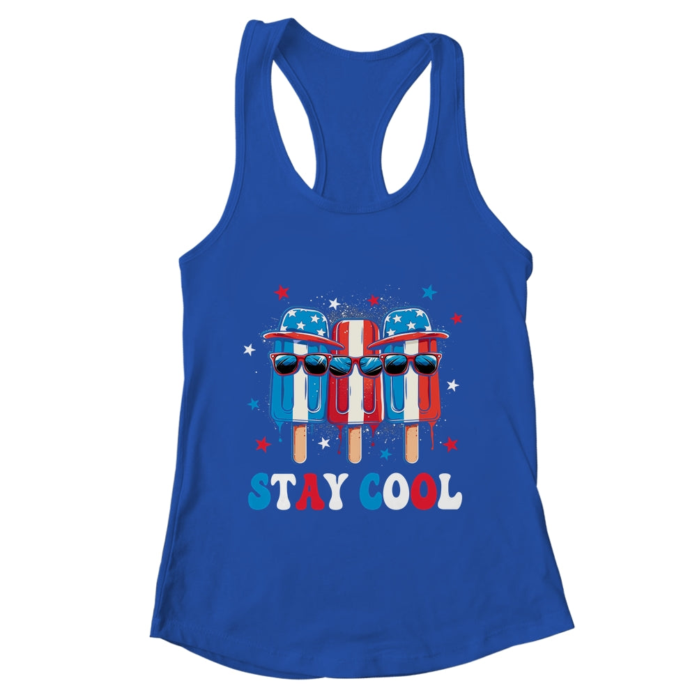 Stay Cool 4th July Boys Men Popsicle USA Flag American Shirt & Tank Top | teecentury